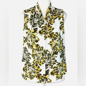 Yellow Brown Floral Jones New York Sleeveless Women's Top